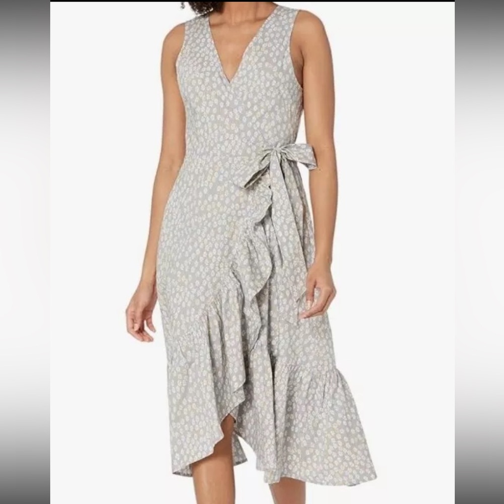 Floral Wrap Dress in Blue and White